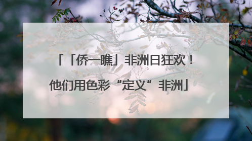 「侨一瞧」非洲日狂欢！他们用色彩“定义”非洲