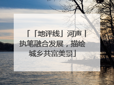 「地评线」河声丨执笔融合发展，描绘城乡共富美景