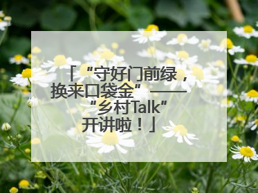 “守好门前绿，换来口袋金”——“乡村Talk”开讲啦！
