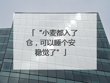 “小麦都入了仓，可以睡个安稳觉了”