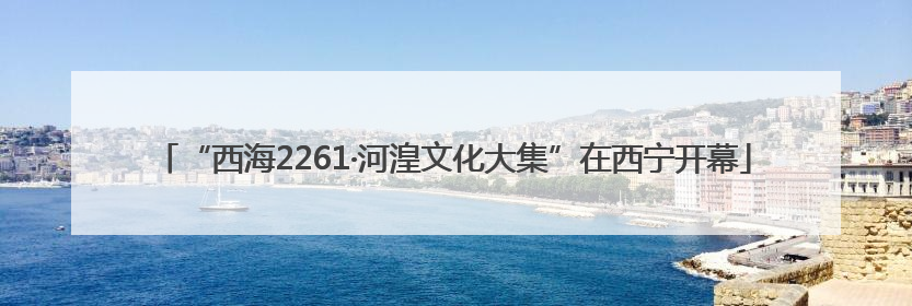 “西海2261·河湟文化大集”在西宁开幕