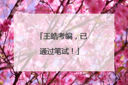 王皓考编，已通过笔试！