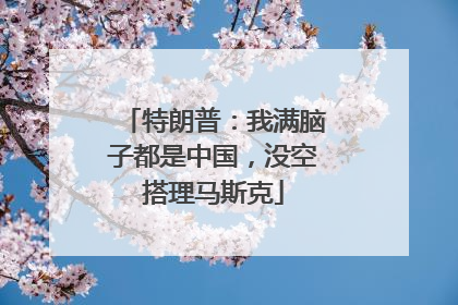 特朗普：我满脑子都是中国，没空搭理马斯克