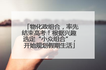 物化政组合，率先结束高考！根据兴趣选定“小众组合”，开始规划假期生活