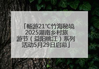 畅游21℃竹海秘境 2025湖南乡村旅游节（益阳桃江）系列活动5月29日启幕