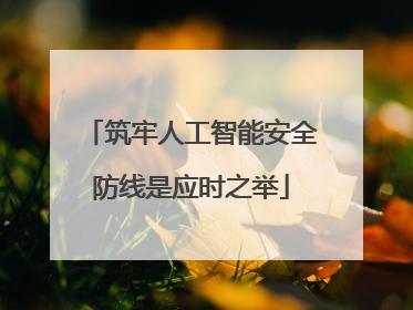 筑牢人工智能安全防线是应时之举