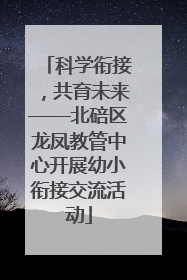 科学衔接，共育未来——北碚区龙凤教管中心开展幼小衔接交流活动