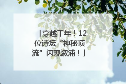 穿越千年！12 位诗坛“神秘顶流”闪现溆浦！
