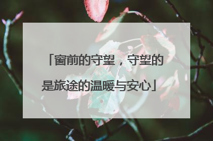 窗前的守望，守望的是旅途的温暖与安心