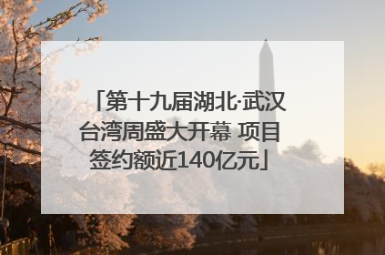 第十九届湖北·武汉台湾周盛大开幕 项目签约额近140亿元