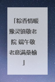 粽香情暖豫灵镇敬老院 端午敬老意满桑榆