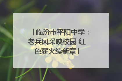 临汾市平阳中学：老兵风采映校园 红色薪火续新章
