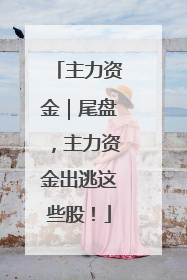 主力资金｜尾盘，主力资金出逃这些股！