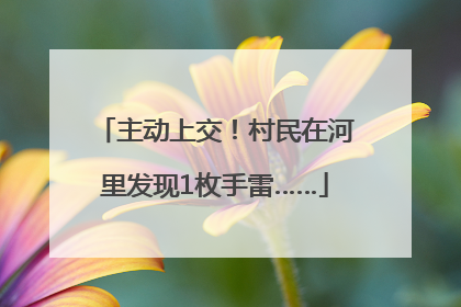 主动上交！村民在河里发现1枚手雷……