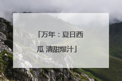 万年：夏日西瓜 清甜爆汁