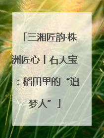 三湘匠韵·株洲匠心丨石天宝：稻田里的“追梦人”
