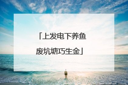 上发电下养鱼 废坑塘巧生金
