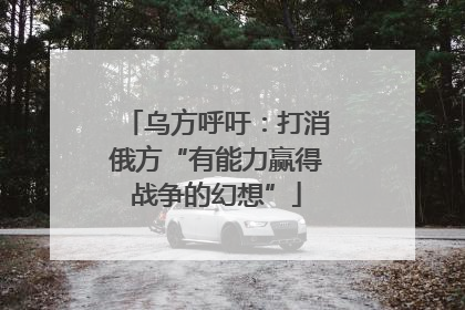 乌方呼吁：打消俄方“有能力赢得战争的幻想”