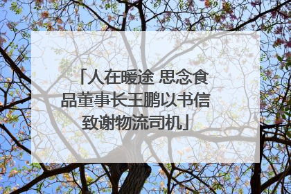人在暖途 思念食品董事长王鹏以书信致谢物流司机