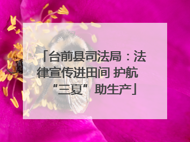 台前县司法局：法律宣传进田间 护航“三夏”助生产