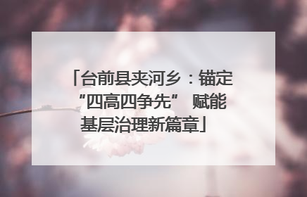 台前县夹河乡：锚定“四高四争先” 赋能基层治理新篇章