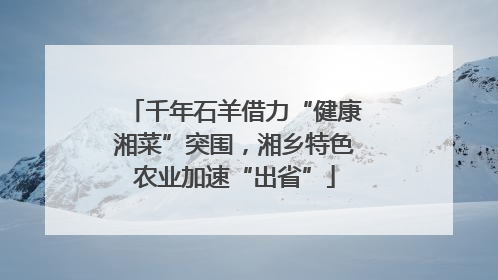 千年石羊借力“健康湘菜”突围，湘乡特色农业加速“出省”