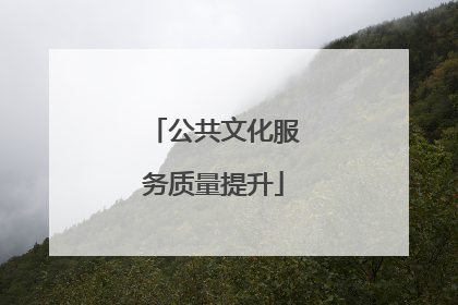 公共文化服务质量提升