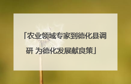 农业领域专家到德化县调研 为德化发展献良策