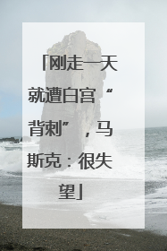 刚走一天就遭白宫“背刺”，马斯克：很失望