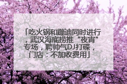 吃火锅和蹦迪同时进行，武汉海底捞推“夜宵”专场，聘帅气DJ打碟，门店：不加收费用
