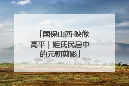 国保山西·映像高平｜姬氏民居中的元朝剪影