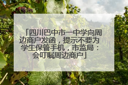 四川巴中市一中学向周边商户发函，提示不要为学生保管手机，市监局：会叮嘱周边商户