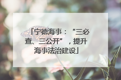 宁德海事：“三必查、三公开”，提升海事法治建设