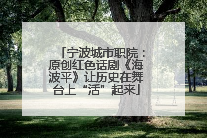 宁波城市职院：原创红色话剧《海波平》让历史在舞台上“活”起来
