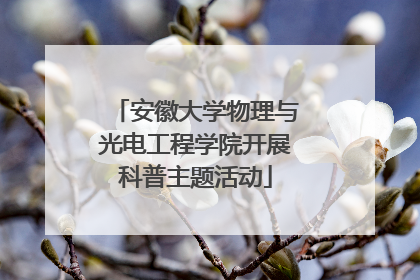 安徽大学物理与光电工程学院开展科普主题活动