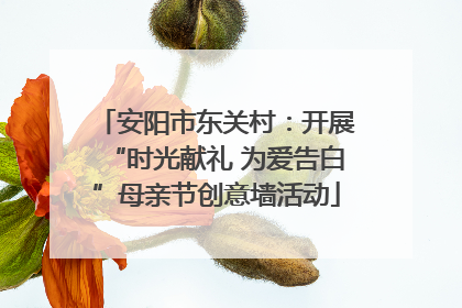 安阳市东关村：开展“时光献礼 为爱告白”母亲节创意墙活动