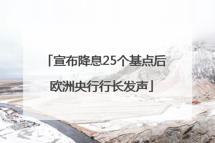 宣布降息25个基点后 欧洲央行行长发声