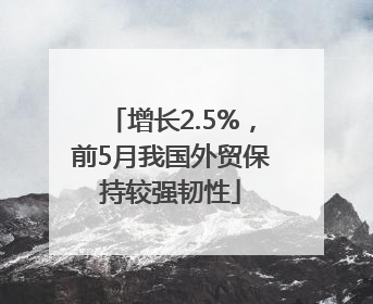 增长2.5%，前5月我国外贸保持较强韧性