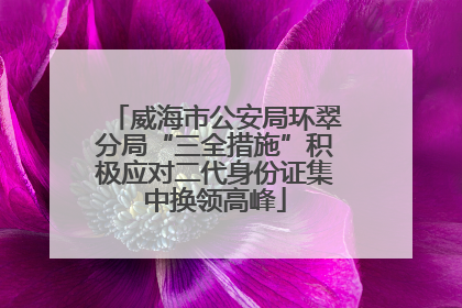 威海市公安局环翠分局“三全措施”积极应对二代身份证集中换领高峰