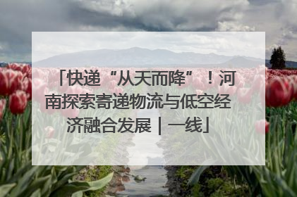 快递“从天而降”！河南探索寄递物流与低空经济融合发展｜一线