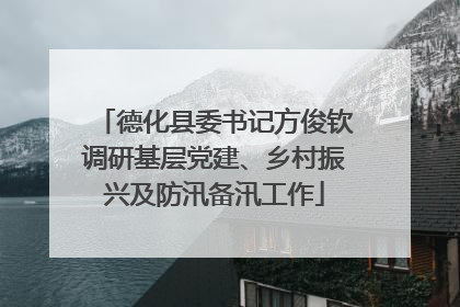 德化县委书记方俊钦调研基层党建、乡村振兴及防汛备汛工作