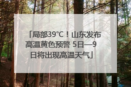 局部39℃！山东发布高温黄色预警 5日—9日将出现高温天气