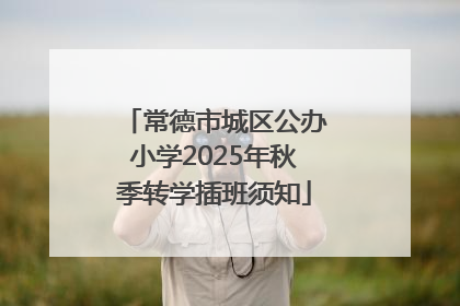 常德市城区公办小学2025年秋季转学插班须知