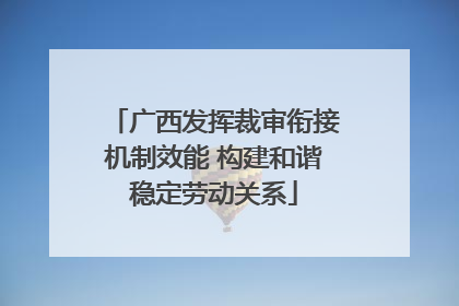广西发挥裁审衔接机制效能 构建和谐稳定劳动关系