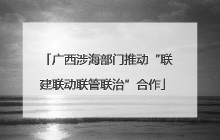 广西涉海部门推动“联建联动联管联治”合作