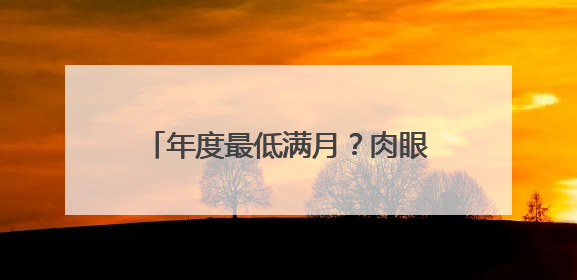 年度最低满月？肉眼真看不出来｜图集