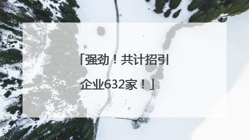 强劲！共计招引企业632家！