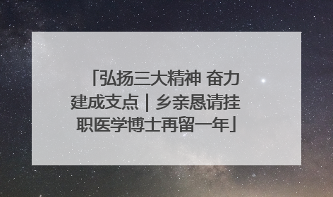 弘扬三大精神 奋力建成支点｜乡亲恳请挂职医学博士再留一年