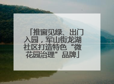 推窗见绿、出门入园，军山街龙湖社区打造特色“微花园治理”品牌