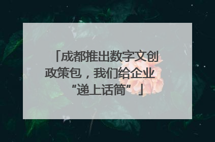 成都推出数字文创政策包，我们给企业“递上话筒”